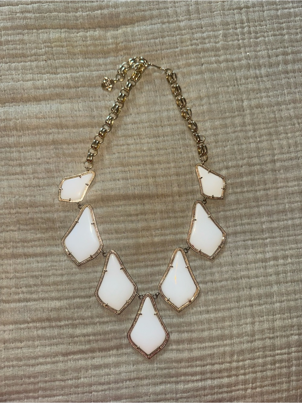 Kendra Scott Gold-Tone Necklace with White Stones